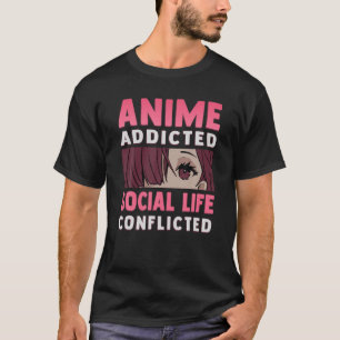 Camiseta Anime Viciado - Vida Social Conflito - Otaku An