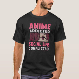 Camiseta Anime Viciado - Vida Social Conflito - Otaku An