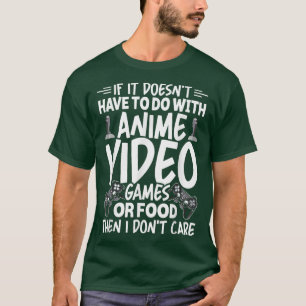 Camiseta Anime Video Games Or Food Video Gamer Gaming T-Shi