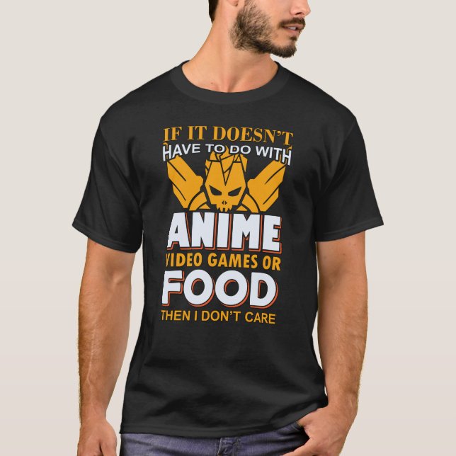 Camiseta Anime, Videos games e cotação de Comida | Design a (Frente)
