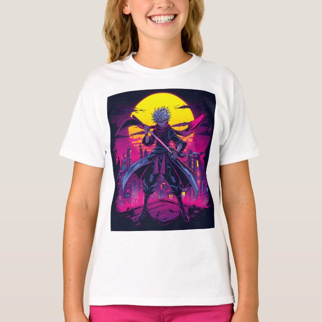 Camiseta Anime Violet - Aestética Bold & Dreamy (Frente)