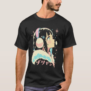 Camiseta Anime Waifu Fofo Anime Manga Garota Gato Doce Retr