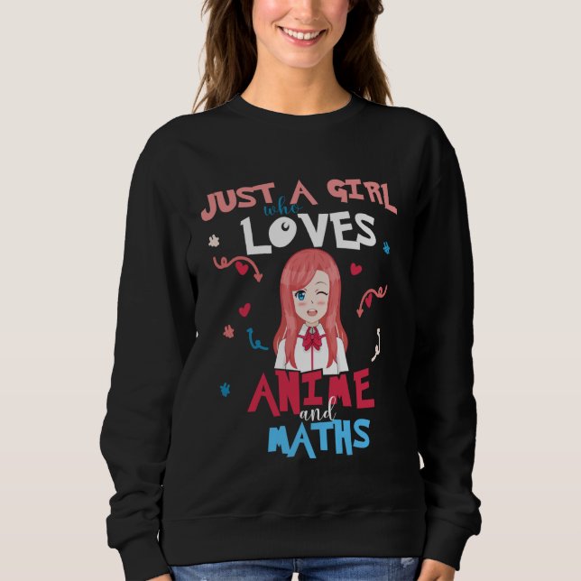 Camiseta Anime Women Teen Girl Who Loves Maths (Frente)