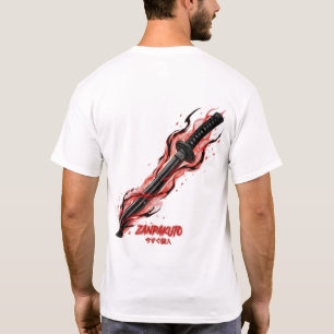 Camiseta Anime Zanpakuto Espada Vermelha Energia Masculina 