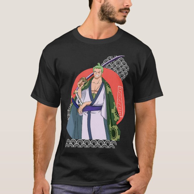 Camiseta Anime Zoro Retro Art Japonês (Frente)