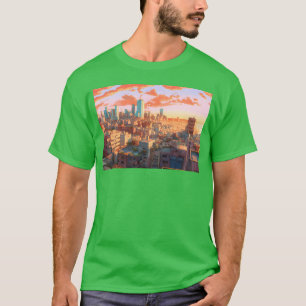 Camiseta Animeel Aviv Uma Paisagem Urbana Dinâmica Inspirad