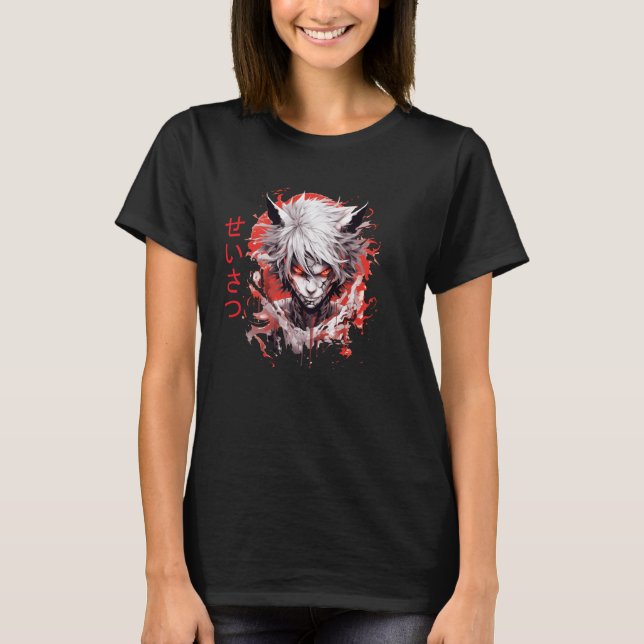 Camiseta Animes Demônios Japoneses Vivendo e Matando (Frente)