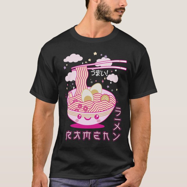 Camiseta Animes e Noodles Ramen Ramen Cute Kawaii Ramen Gir (Frente)