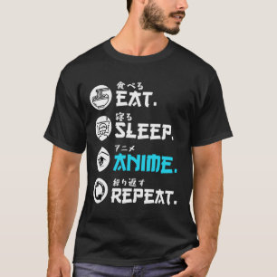 Camiseta Animes Japoneses Engraçados Comem Animes de Sono R