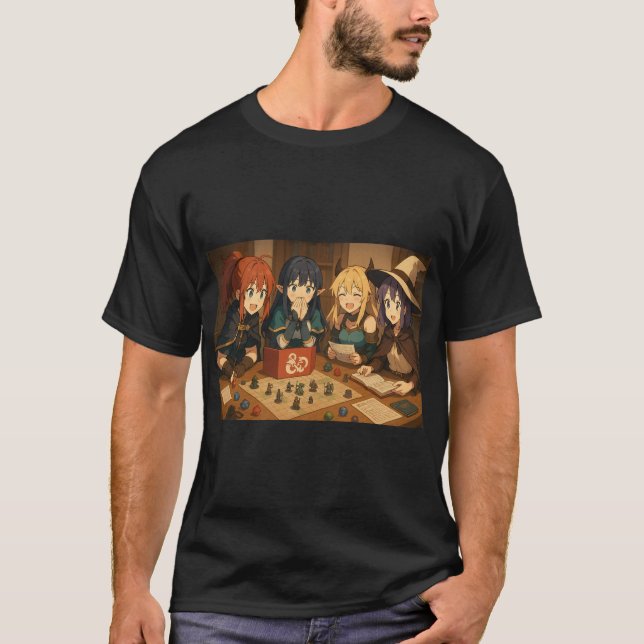 Camiseta Animes jogando D&D (Frente)