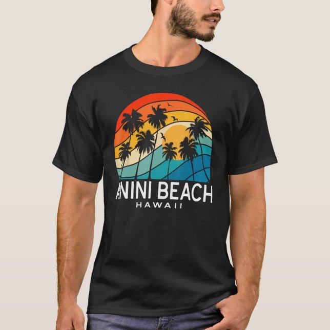 Camiseta Anini Beach Hawaii Palm Tree Tropical Beach Souven (Frente)