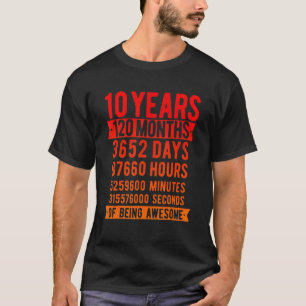 Camiseta Aniversário 10 Anos Meninos 10