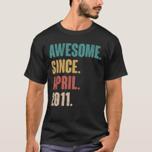 Camiseta Aniversário 12 Decoration Abril 12 Anos Vintag