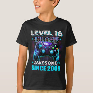 Camiseta Aniversário 16º Aniversário Nível 16 Jogador 16 An