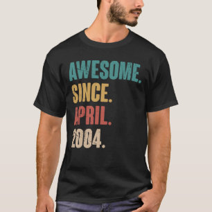 Camiseta Aniversário 19ª Decoração Abril 19 Anos Vintag