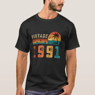Camiseta Aniversário 33 Anos Presente para Homens Palm Retr