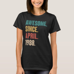 Camiseta Aniversário 35.ª Decoração Abril 35 Anos Vintag