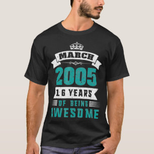 Camiseta Aniversário 365 Vintage março de 2005 16 Aniversár