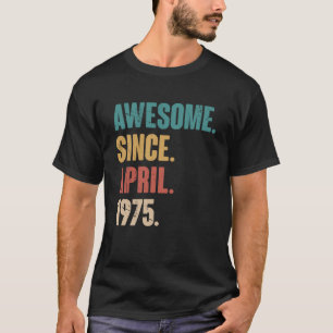 Camiseta Aniversário 48ª Decoração Abril 48 Anos Vintag