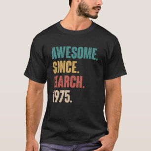 Camiseta Aniversário 48ª Decoração Março 48 Anos Vintag