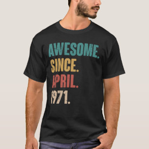Camiseta Aniversário 52ª Decoração Abril 52 Anos Vintag