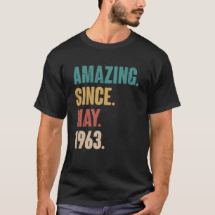 Camiseta Aniversário 60º Decoração Incrível Desde maio de 1
