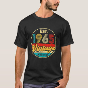 Camiseta Aniversário 61 Ano de Idade Vintage 1965 Edição Li