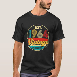 Camiseta Aniversário 62 Anos de Idade Vintage 1964 Edição L