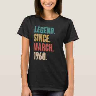 Camiseta Aniversário 63ª Decoração Março 63 Anos Vintag