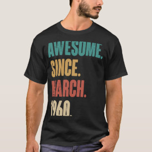 Camiseta Aniversário 63ª Decoração Março 63 Anos Vintag