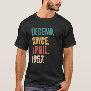 Camiseta Aniversário 66.ª Decoração Abril 66 Anos Vintag