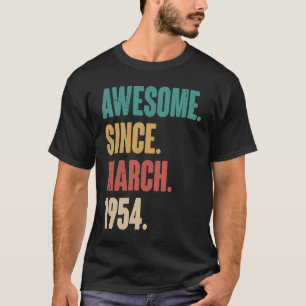 Camiseta Aniversário 69º Decoração Março 69 Anos Vintag