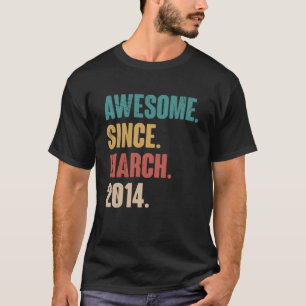 Camiseta Aniversário 9ª Decoração Marcha Vintage, 9 Anos