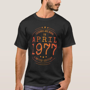 Camiseta Aniversário Abril De 1977 Ano Edição Limitada Da L