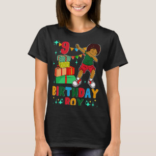 Camiseta Aniversário Africano Americano Boy 9º Aniversário