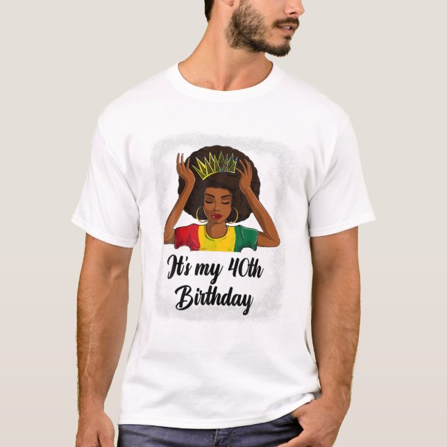 Camiseta Aniversário Afro de 40 anos (Frente)