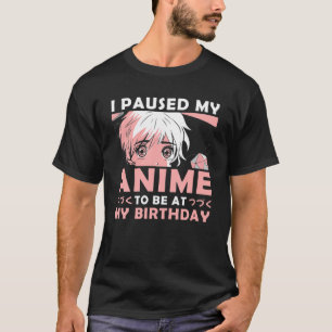 Camiseta Aniversário Anime Merch Kawaii Anime Birthday Otak