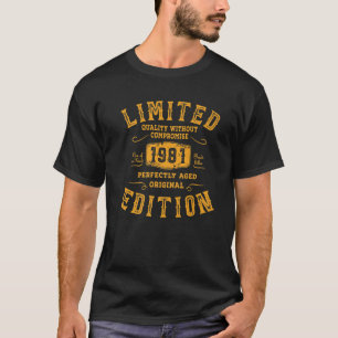 Camiseta Aniversário Ano 1981 Edição Limitada, Presente