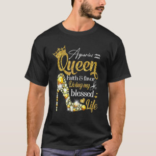 Camiseta Aniversário Aquário Rainha Fé da Rainha do Anivers