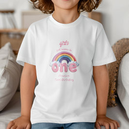 Camiseta Aniversário Arco-íris das Meninas