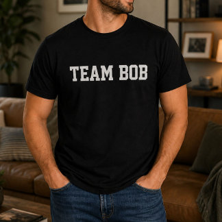 Camiseta Aniversário Bob da Equipe Personalizado Divertido