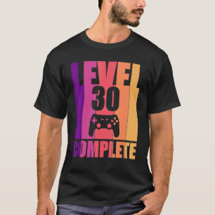 Camiseta Aniversário completo do jogador de vídeo 30 nível