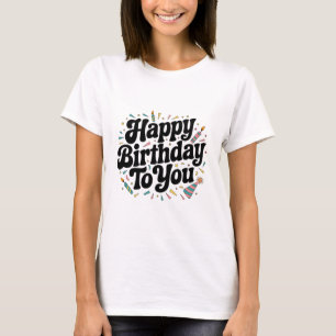 Camiseta Aniversário Confete Retro
