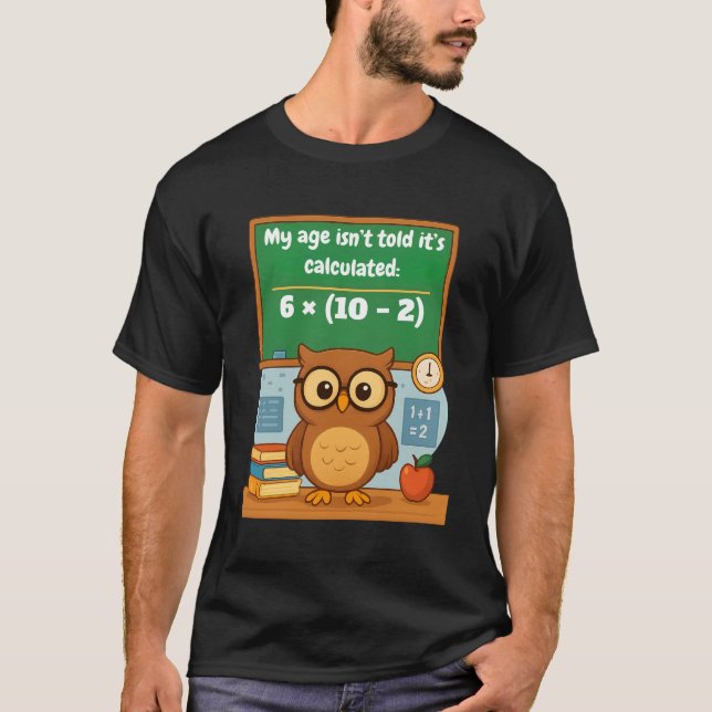 Camiseta Aniversário Coruja Humor Matemática Divertida Pers (Frente)