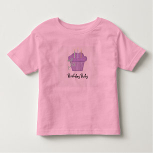 Camiseta Aniversário Cupcake de Bebê com Velas
