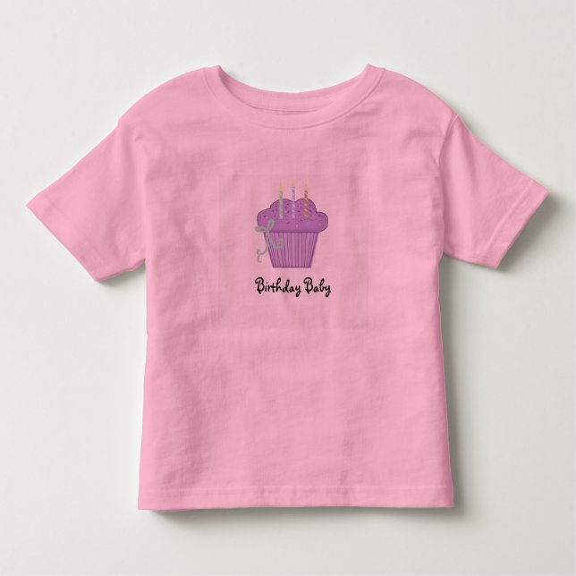 Camiseta Aniversário Cupcake de Bebê com Velas (Frente)