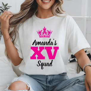 Camiseta Aniversário da 20 do Esquadrão Mis Quince Personal