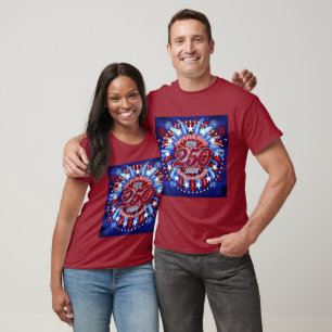 Camiseta Aniversário da América Gráfico Semiquin Fogo de Ar