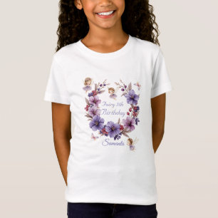 Camiseta Aniversário da Aquarela Floral de Fada
