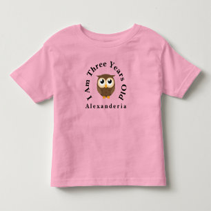 Camiseta Aniversário da Brown Owl  adicione o nome, Eu esto